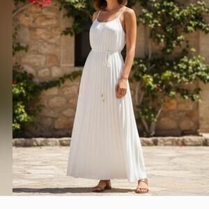 Brand New Bishop + Young White Pleated Dress in Size Small